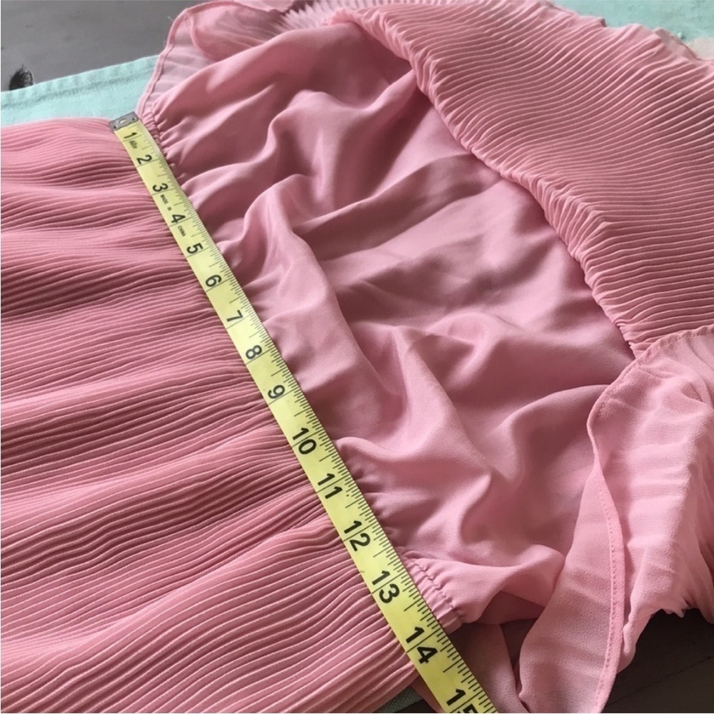 H by Halston Pleated Halter Midi Dress Pink Pearl Backless 10 NWT - Picture 11 of 12